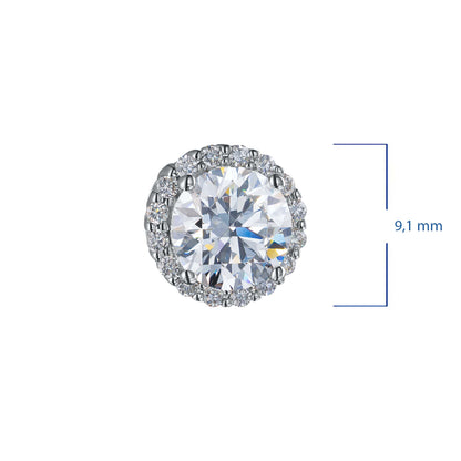 14K White Gold Earring Studs with 34 Round-Cut Lab-Created Diamonds - Which Mark