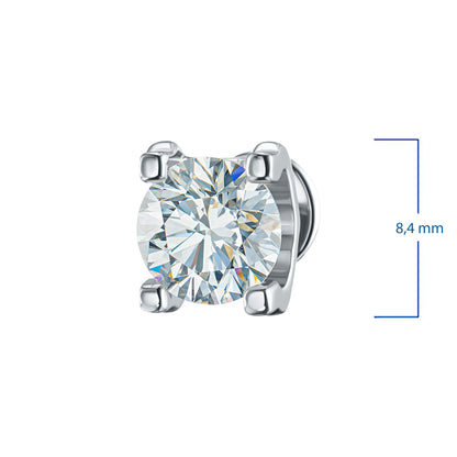 14K White Gold Earring Studs with 2 Round-Cut Lab-Created Diamonds - Which Mark