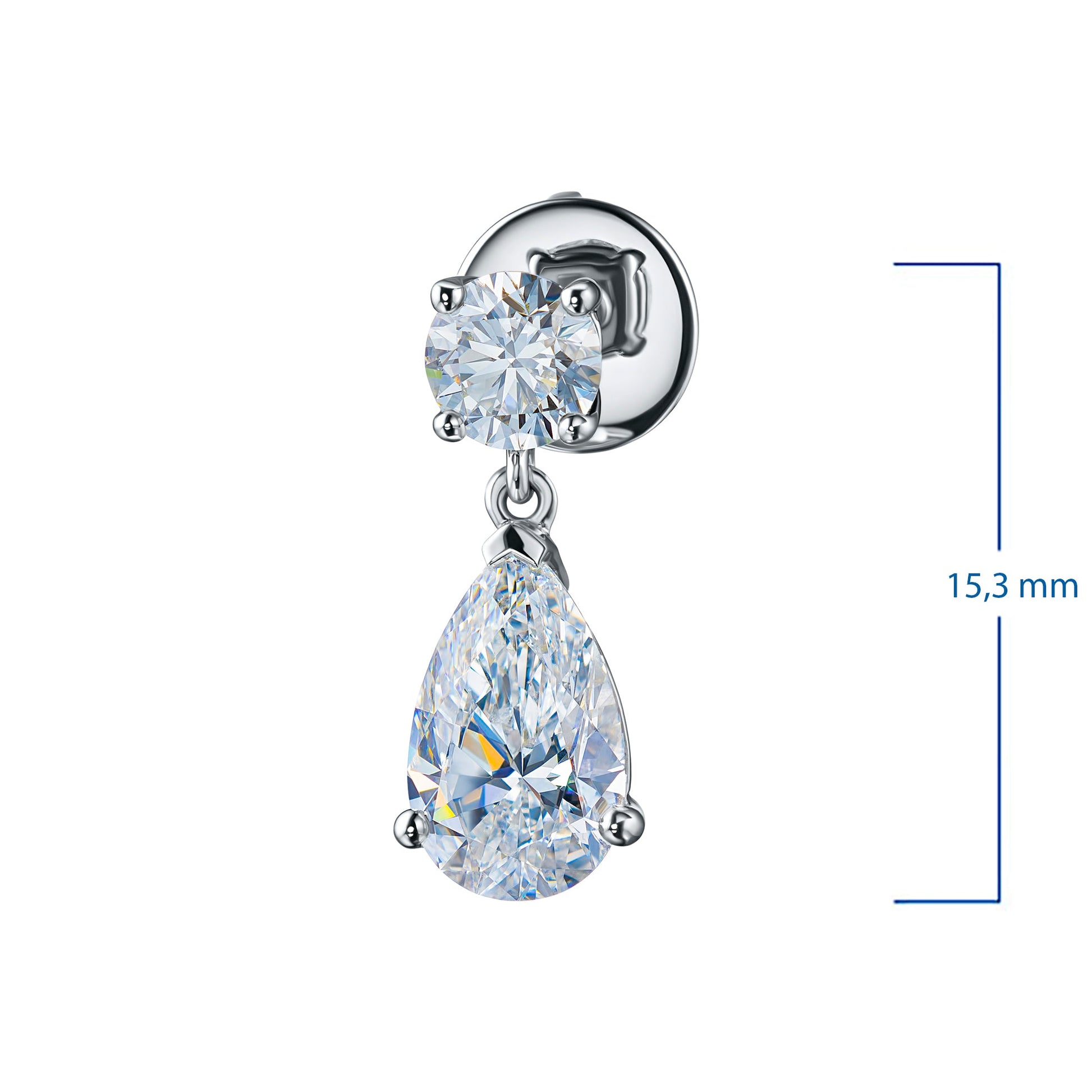 14K White Gold Earring Studs with 4 Round-Cut Lab-Created Diamonds - Which Mark