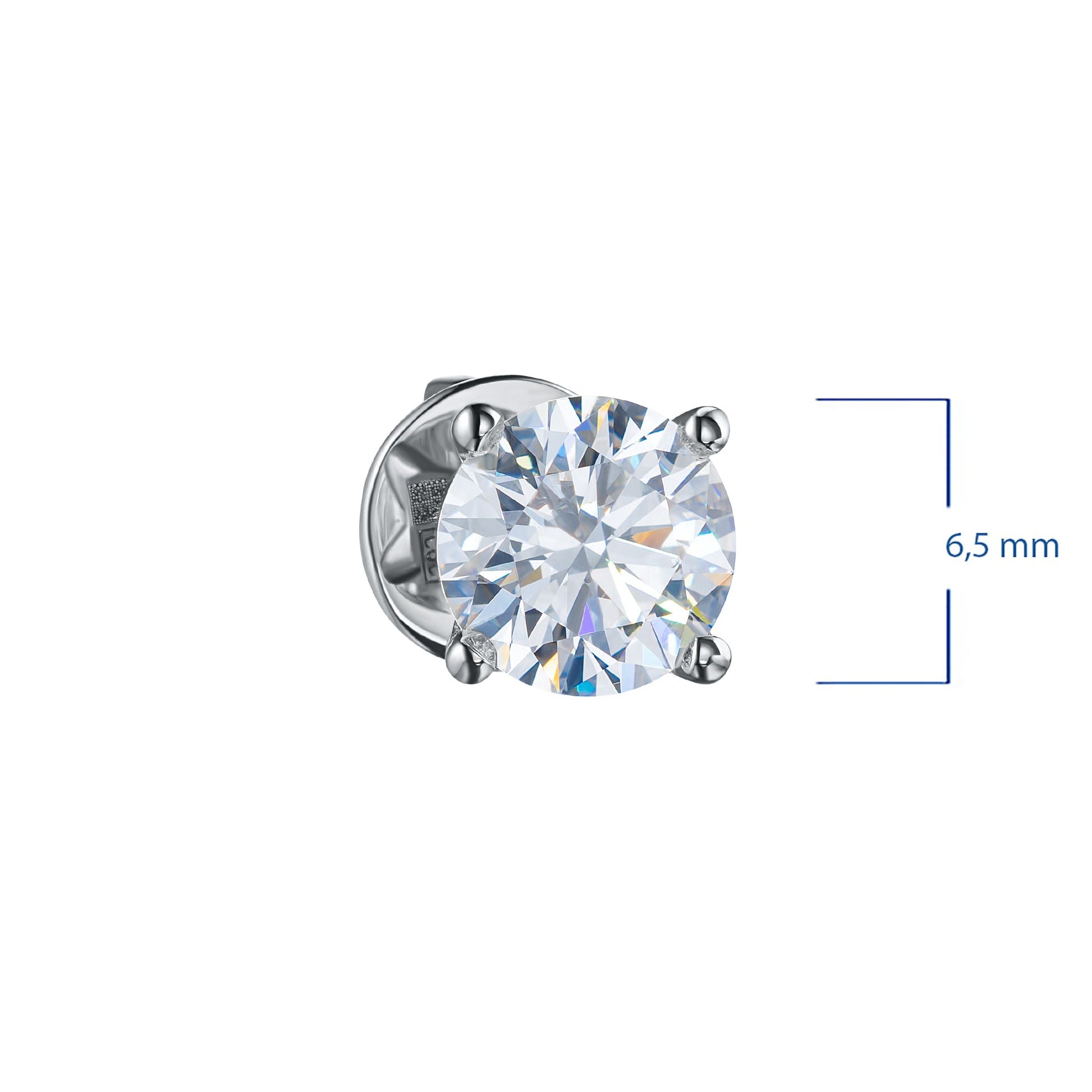 14K White Gold Earring Studs with 2 Round-Cut Lab-Created Diamonds - Which Mark