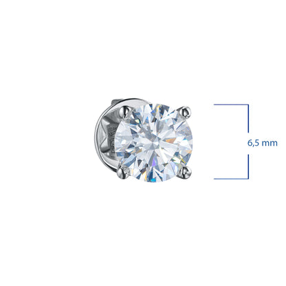 14K White Gold Earring Studs with 2 Round-Cut Lab-Created Diamonds - Which Mark