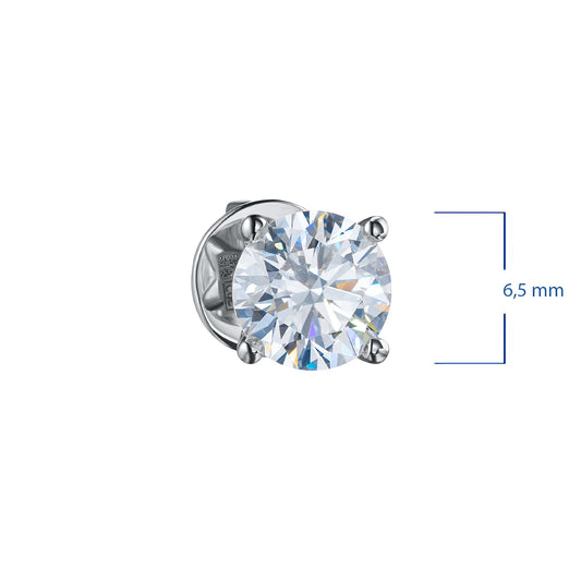 14K White Gold Earring Studs with 2 Round-Cut Lab-Created Diamonds - Which Mark