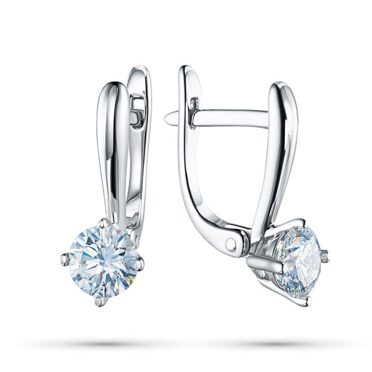 14K White Gold Earrings with 0 Round-Cut Diamond 1.66 CT.TW - Which Mark