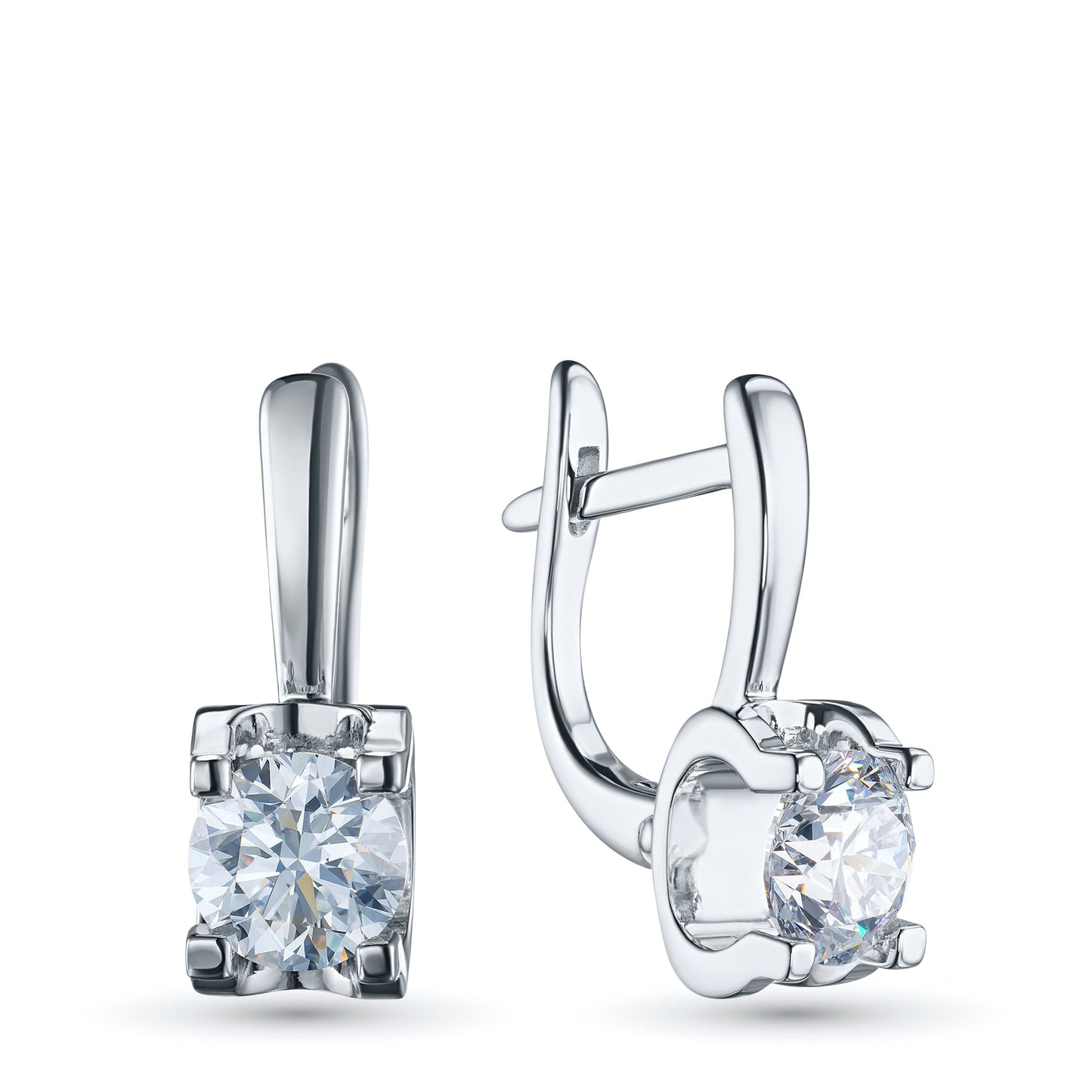 14K White Gold Earrings with 2 Round-Cut Lab-Created Diamonds 1.52 - Which Mark