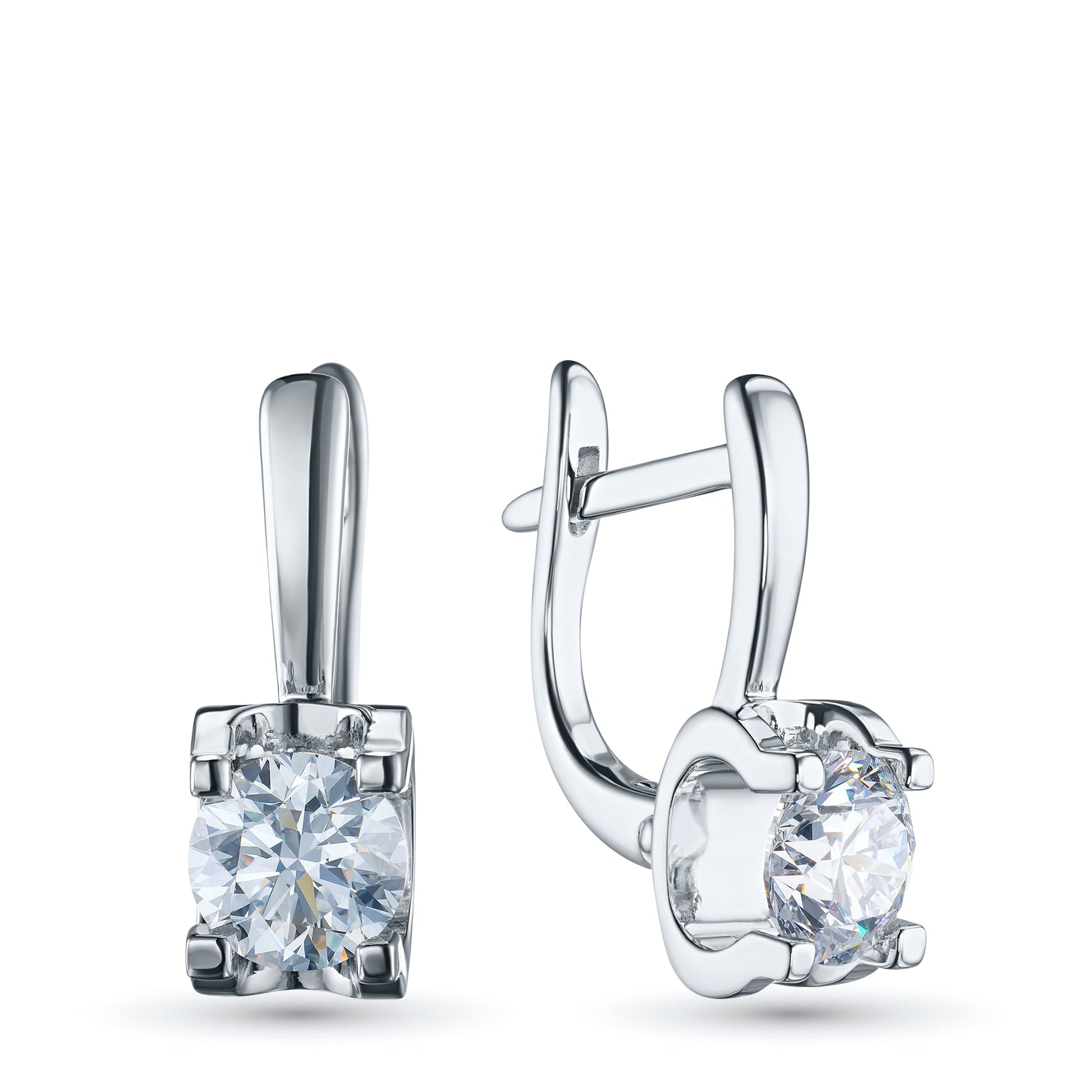 14K White Gold Earrings with 2 Round-Cut Lab-Created Diamonds 1.52 - Which Mark