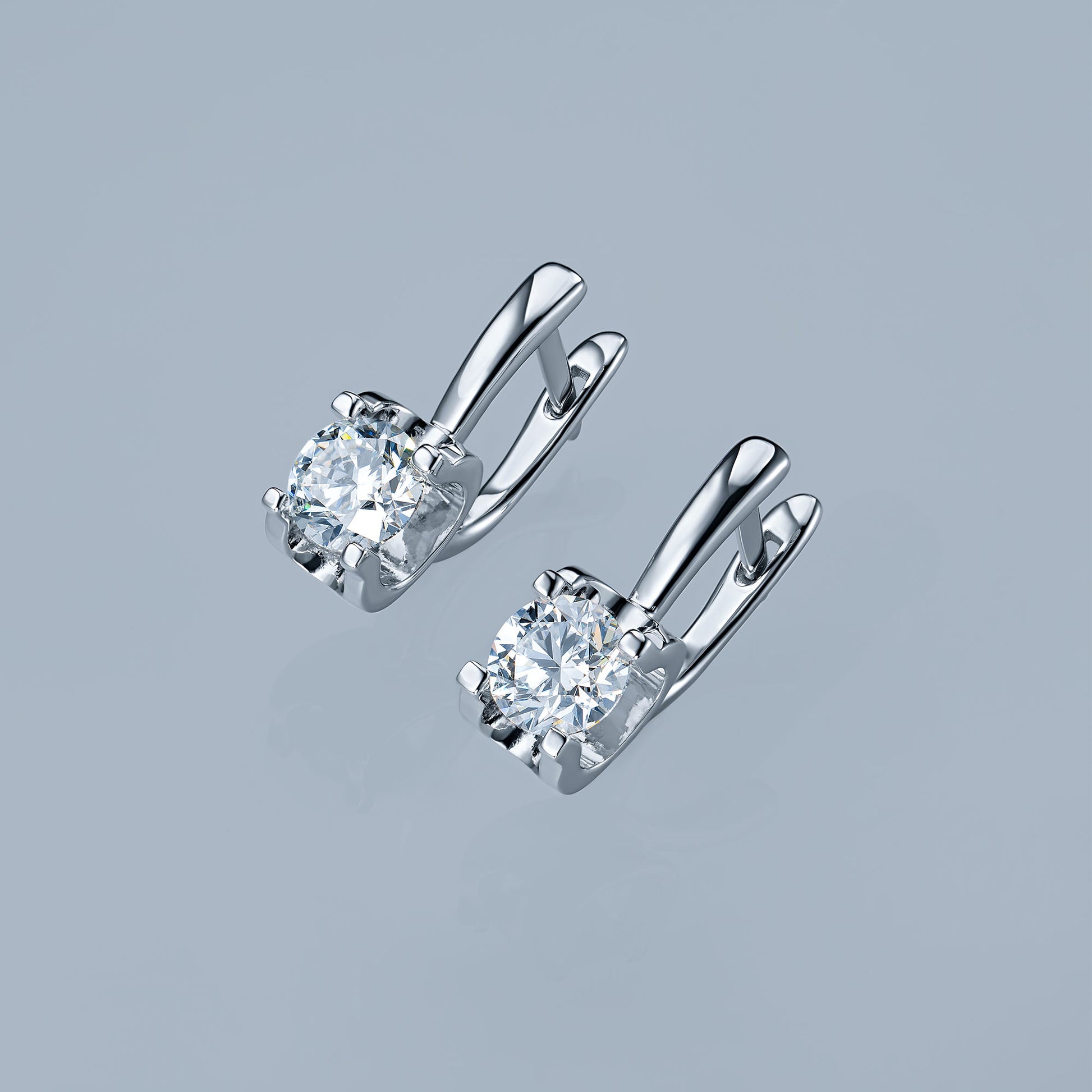14K White Gold Earrings with 2 Round-Cut Lab-Created Diamonds 1.52 - Which Mark