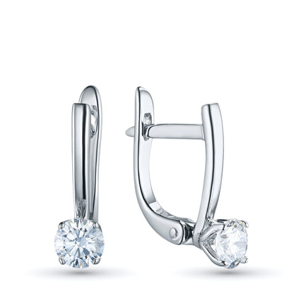 14K White Gold Earrings with 2 Round-Cut Lab-Created Diamonds 0.7 - Which Mark