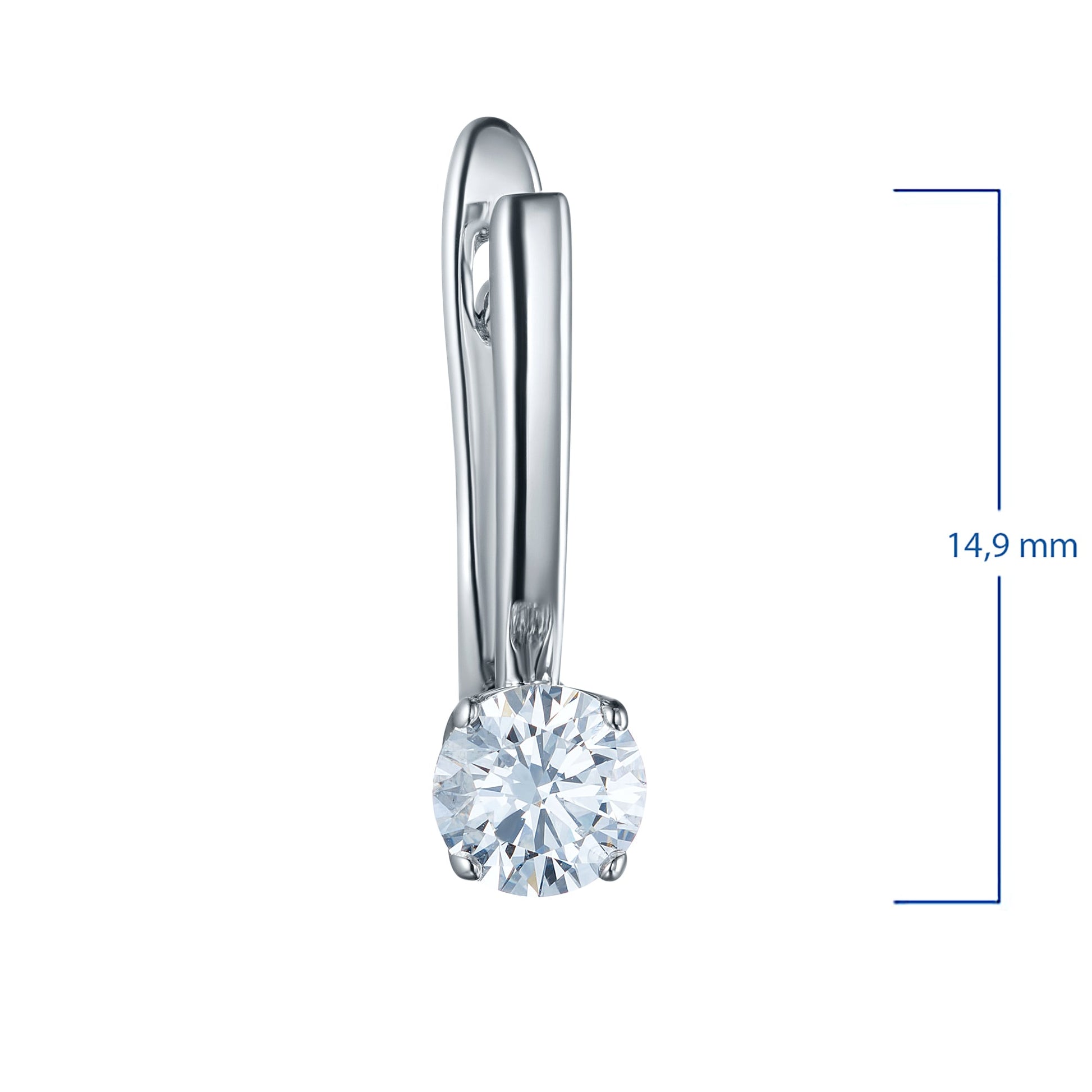 14K White Gold Earrings with 2 Round-Cut Lab-Created Diamonds 0.7 - Which Mark