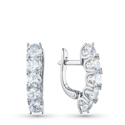 14K White Gold Earrings with 10 Round-Cut Lab-Created Diamonds 1.255 - Which Mark