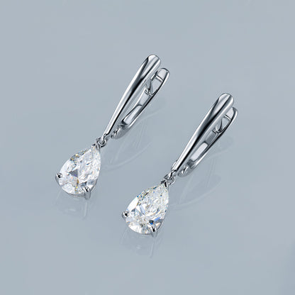 14K White Gold Earrings with 2 Pear-Cut Lab-Created Diamonds 2.05 - Which Mark