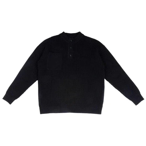 Henry Collar Round Neck Old Money Style Sweater For Men - Which Mark