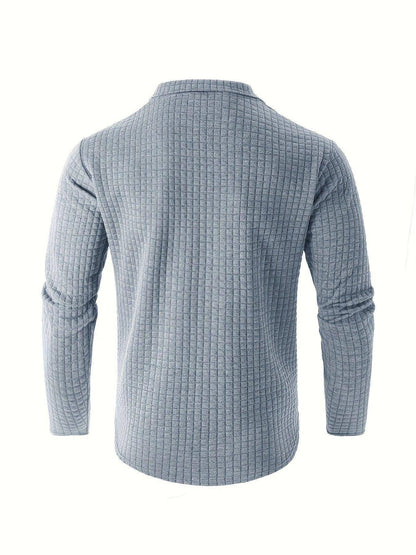 Outdoor Stand Collar Half Zip Training T-shirt Waffle Sports Bottoming - Which Mark