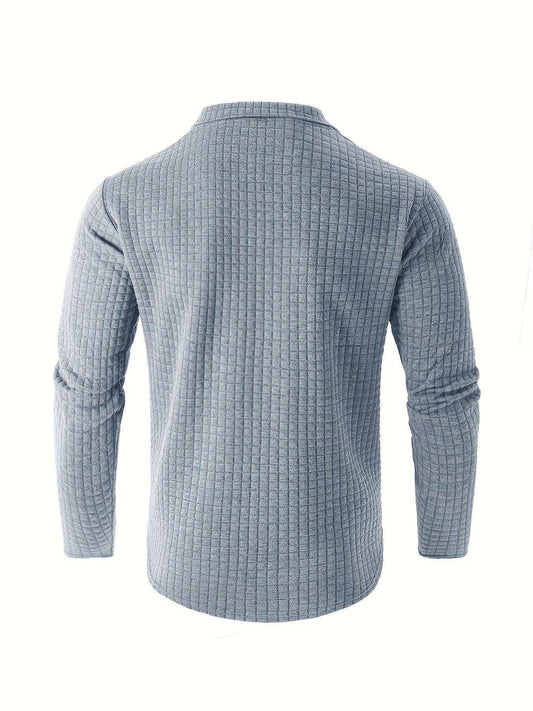 Outdoor Stand Collar Half Zip Training T-shirt Waffle Sports Bottoming - Which Mark