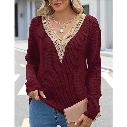 Spring And Autumn V-neck Sweater New Loose Casual Women - Which Mark