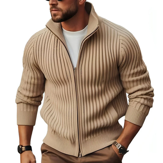Zipper Outerwear Sweater Coat For Men Fleece-lined Thickened Winter - Which Mark