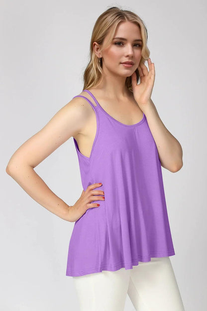Basic Bae Bamboo Scoop Neck Double Spaghetti Straps Cami - Which Mark