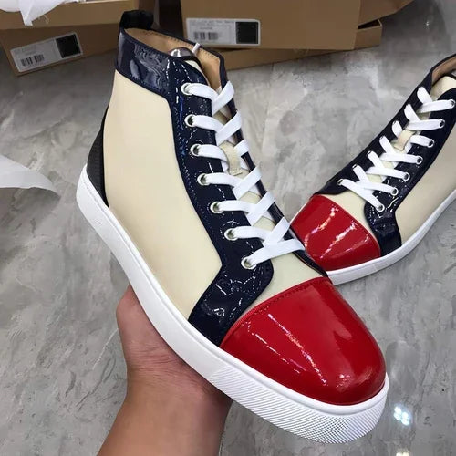 Men's High Top Casual Board Shoes Crocodile Pattern Sports Leather - Which Mark