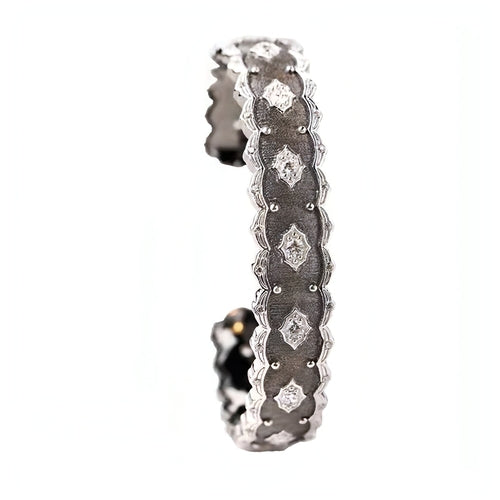 Silver Gold Plated Court Diamond Inlay Bracelet - Which Mark