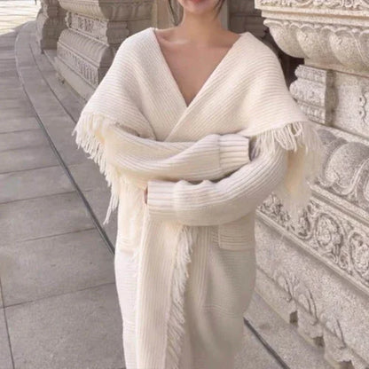 Long Alpaca Wool Sweater Coat Handmade Womens Clothing - Which Mark