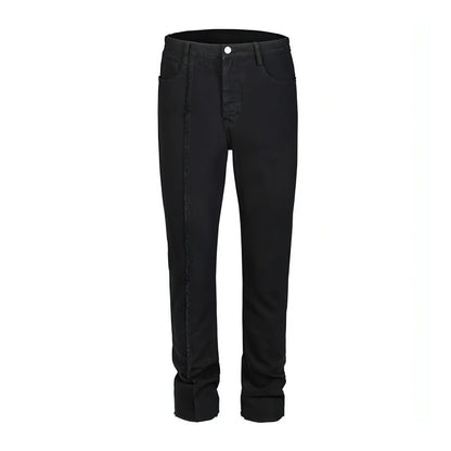 UrbanEase™ High Street Dark Solid Black Vintage Jeans Men - Which Mark