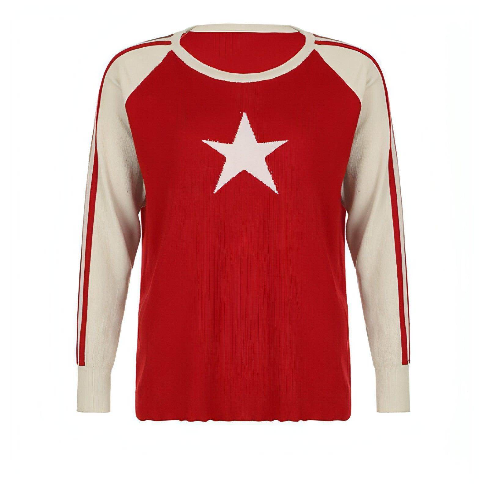 Women's Loose Top Striped Woolen Sweater - Which Mark