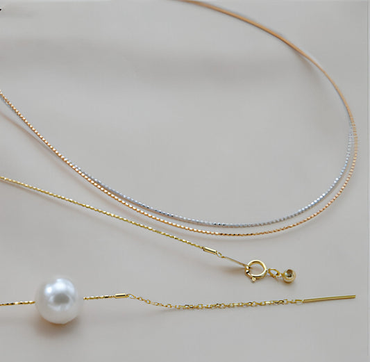 Collar Adjustment Chain 18K Gold Necklace Sleeve Chain Empty Holder - Which Mark