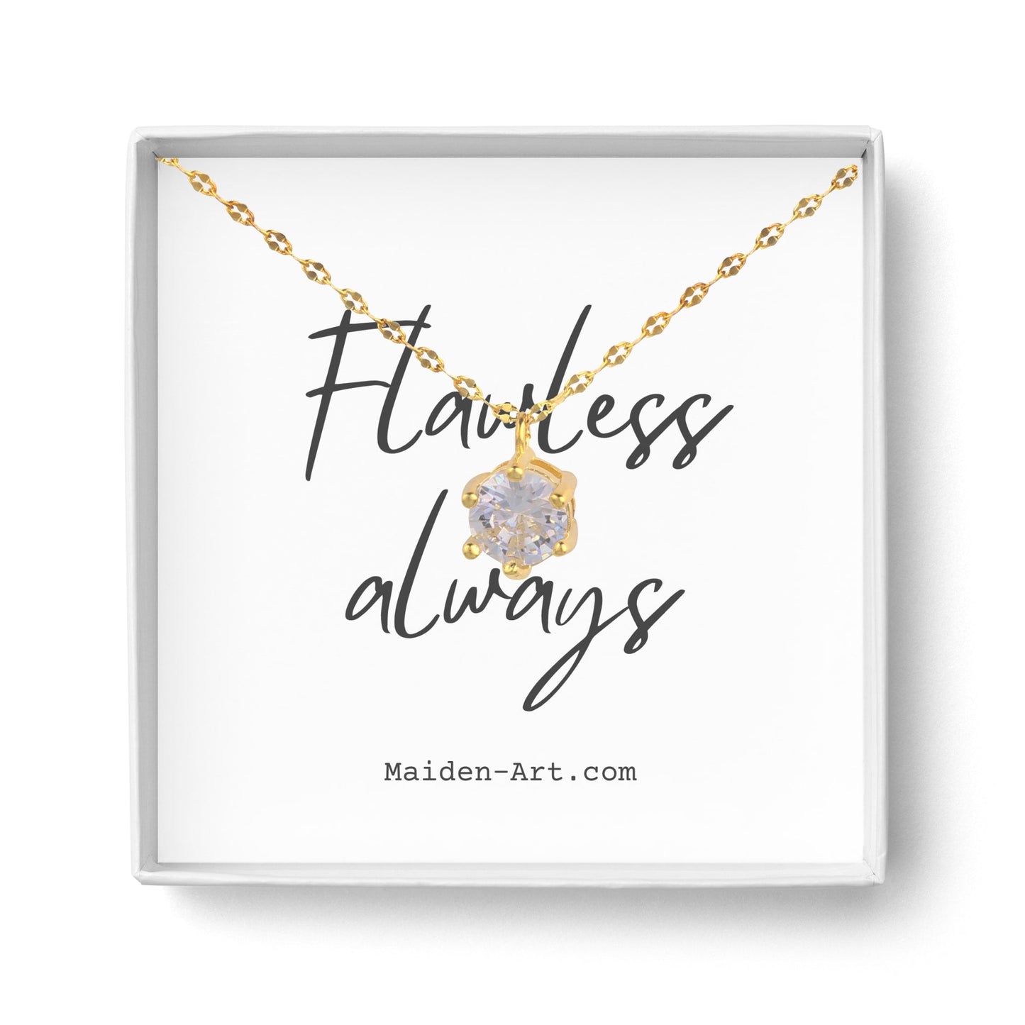 14K Gold Plated Solitaire Necklace - Which Mark