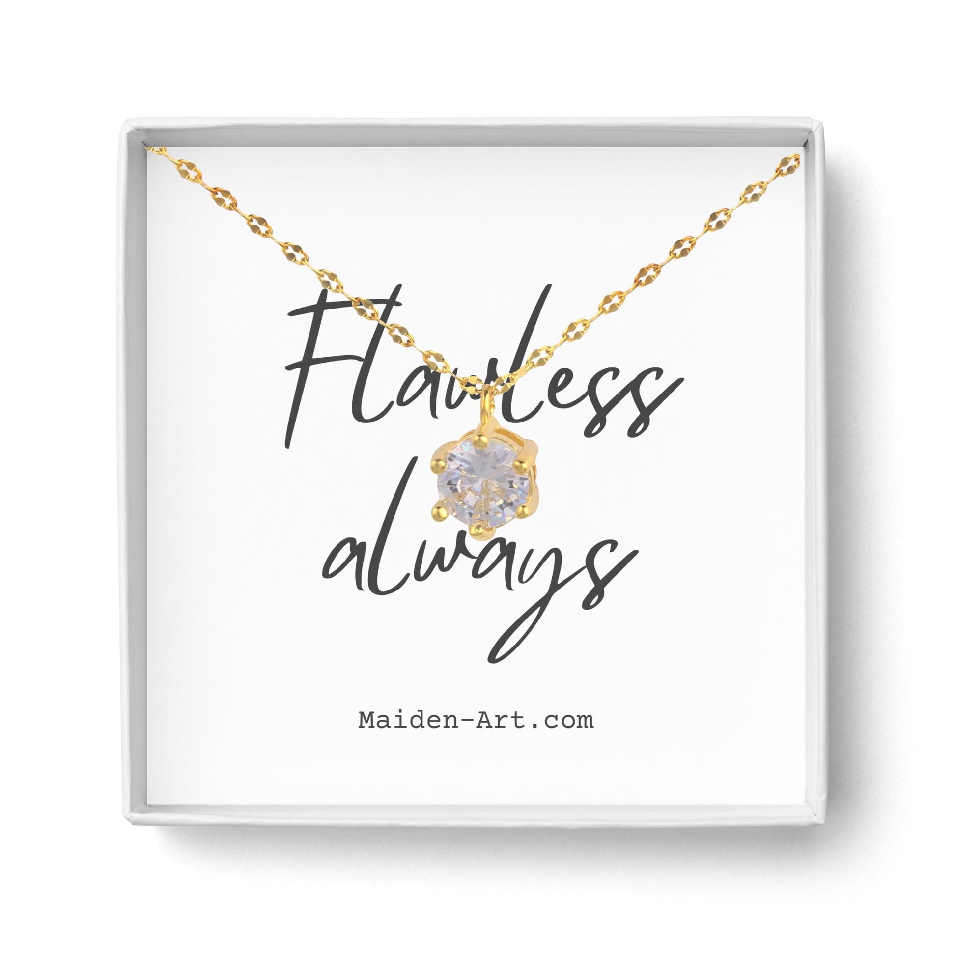 14K Gold Plated Solitaire Necklace - Which Mark