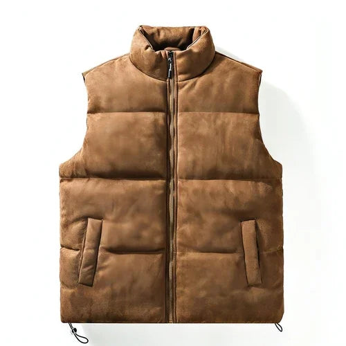Simple Stand-up Collar Cotton-padded Clothes Vest For Men - Which Mark