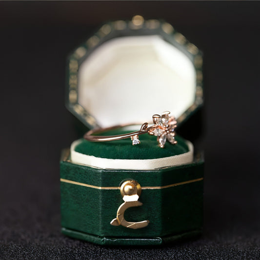 LuxeJewels™ – Art Deco Floral Diamond Ring in Gold & Platinum - Which Mark