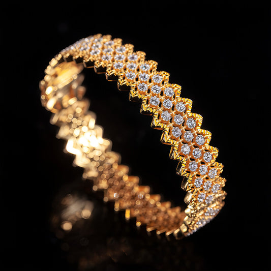 Gold Plated S925 Silver Fine Version Of The Lace Bracelet For Women - Which Mark