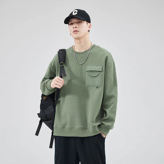 Men's Autumn Loose Round Neck Sweater - Which Mark