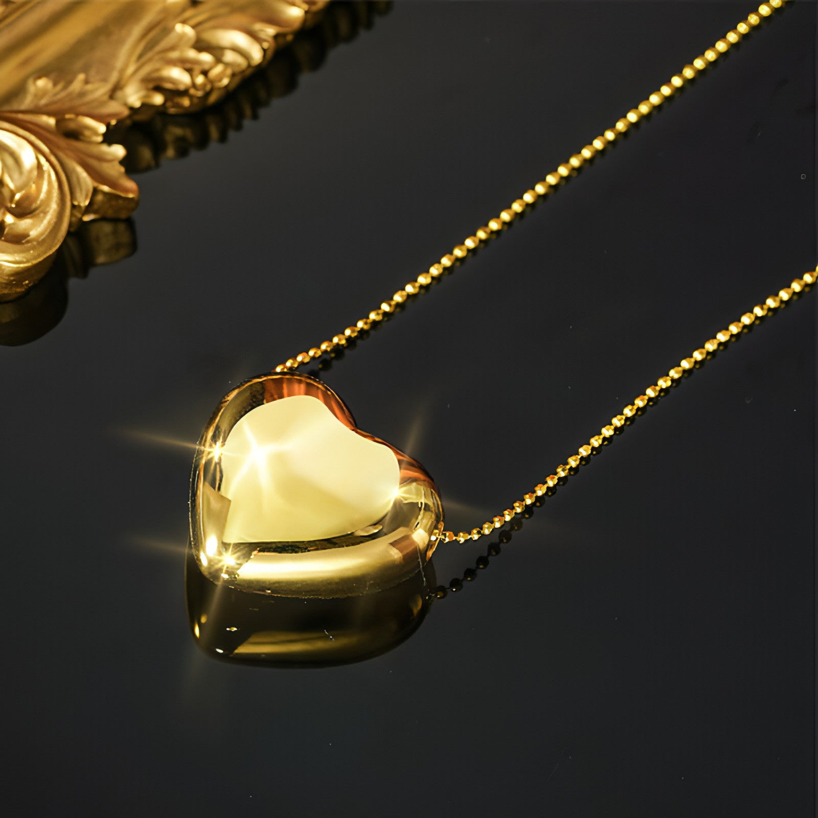 AuriLuxe™ – Personalized 18K Gold Love Pendant Necklace - Which Mark