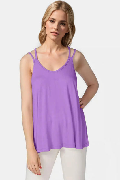Basic Bae Bamboo Scoop Neck Double Spaghetti Straps Cami - Which Mark