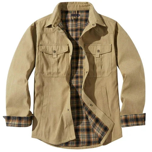 A.1 Lapel Plaid Flannel Casual Retro Western Style Jacket Men - Which Mark