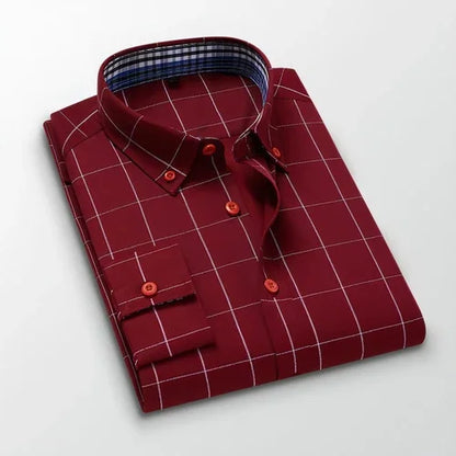 Fall Men's DressShirt Long Sleeve Casual Slim Fit - Which Mark