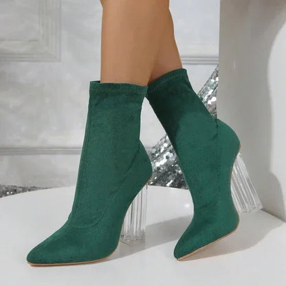 A1. Crystal High-heeled Shoes Women Boots - Which Mark
