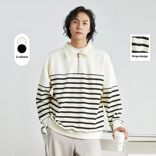Contrast Color Texture Advanced Lapel Sweater Korean Style - Which Mark