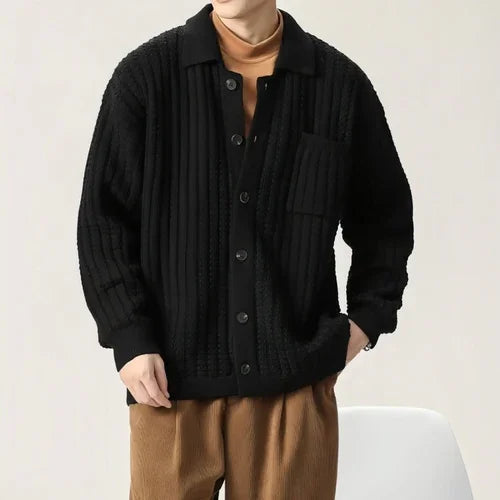 Loose Oversized Solid Color Knit Sweater Men - Which Mark