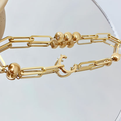 18K Gold Cat Eyeball Checker Handmade Thick Bracelet - Which Mark