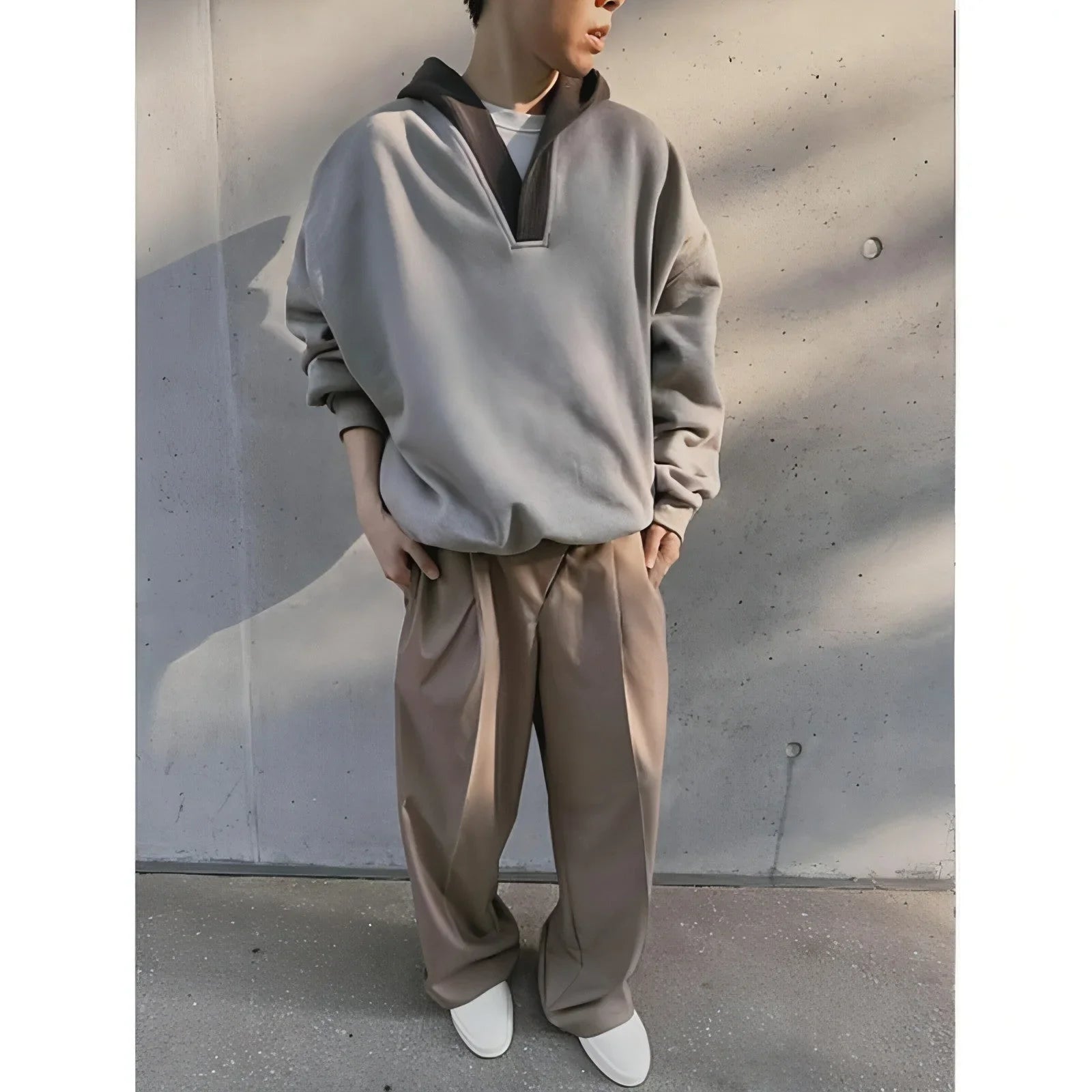 Hooded Sweater Men's Patchwork Coat - Which Mark