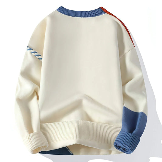 A.1 Sweater Men's Retro Color Contrast Patchwork - Which Mark