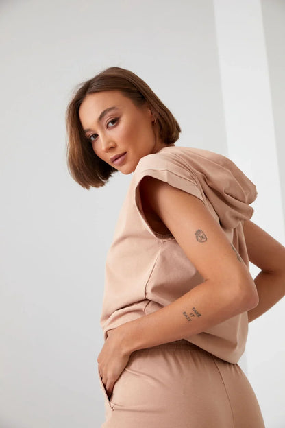 Beige sweatshirt and trousers set FK620 - Which Mark