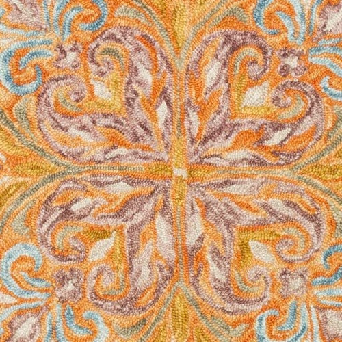 New Modern Collection Round Shape and Multicolor Wool Area Rug with - Which Mark