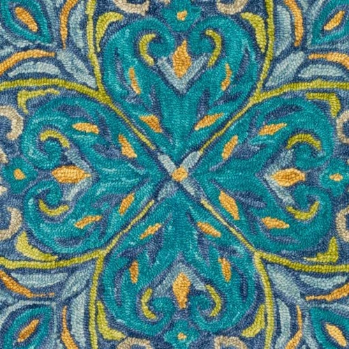 New Modern Collection Round Shape and Multicolor Wool Area Rug with - Which Mark