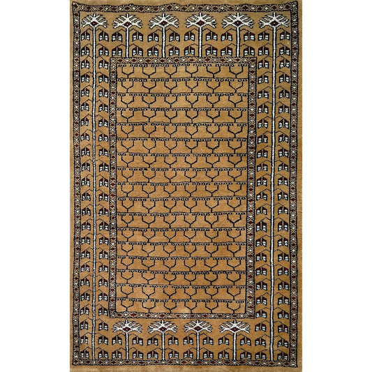 2.5×4 Feet Handmade Camel Wool Carpet Tribal - Which Mark