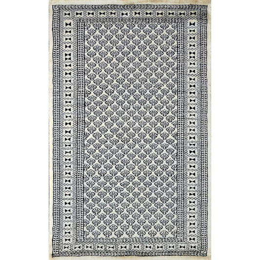 2.5×4 Feet White Handmade Wool Carpet - Which Mark