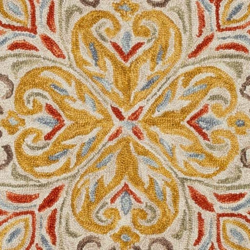 New Modern Spring Collection Round Shape and Multicolor Wool Area Rug - Which Mark
