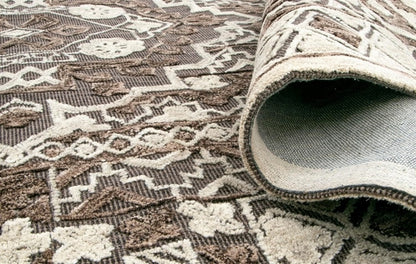 Modern Collection Decor Rectangular Shape Brown/Multi Color Wool Area - Which Mark