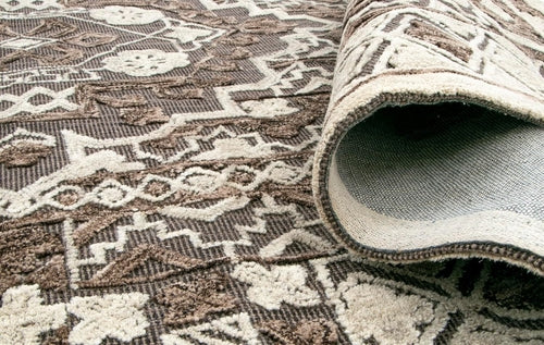 Modern Collection Decor Rectangular Shape Brown/Multi Color Wool Area - Which Mark